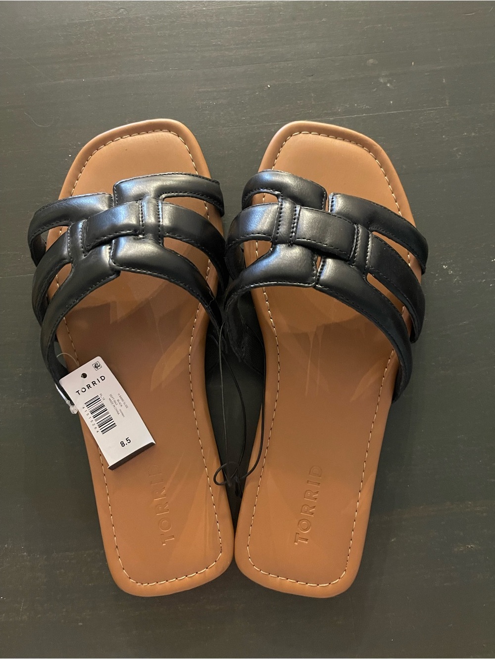 torrid Black H Band Slide Sandals